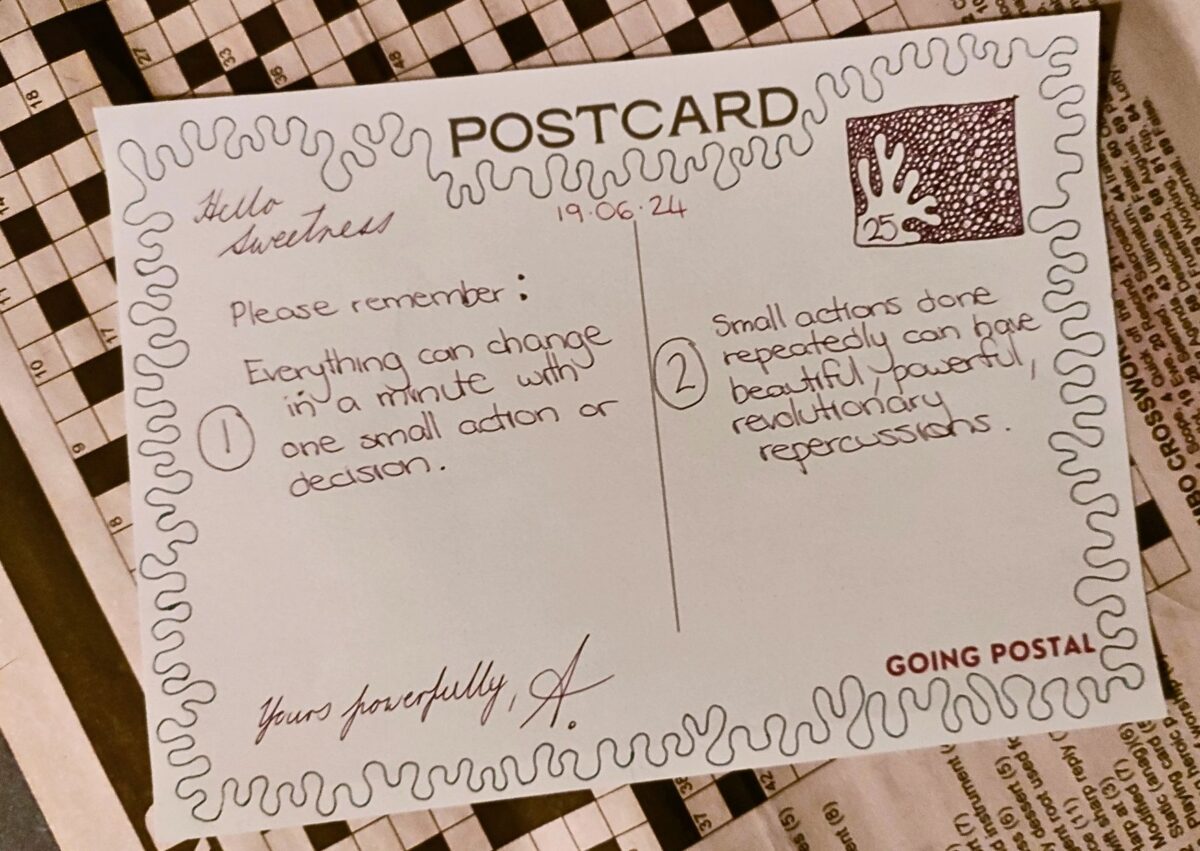 A handwritten postcard from me to you each day - Going Postal