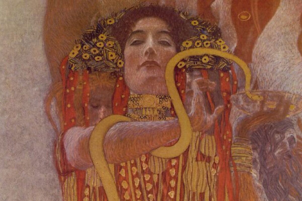 Going Postal 6x4 Postcard Hygeia - the Greek goddess of Health. Detail of the painting Medicine a part of the University of Vienna Ceiling Paintings, 1900 by Gustav Klimt.