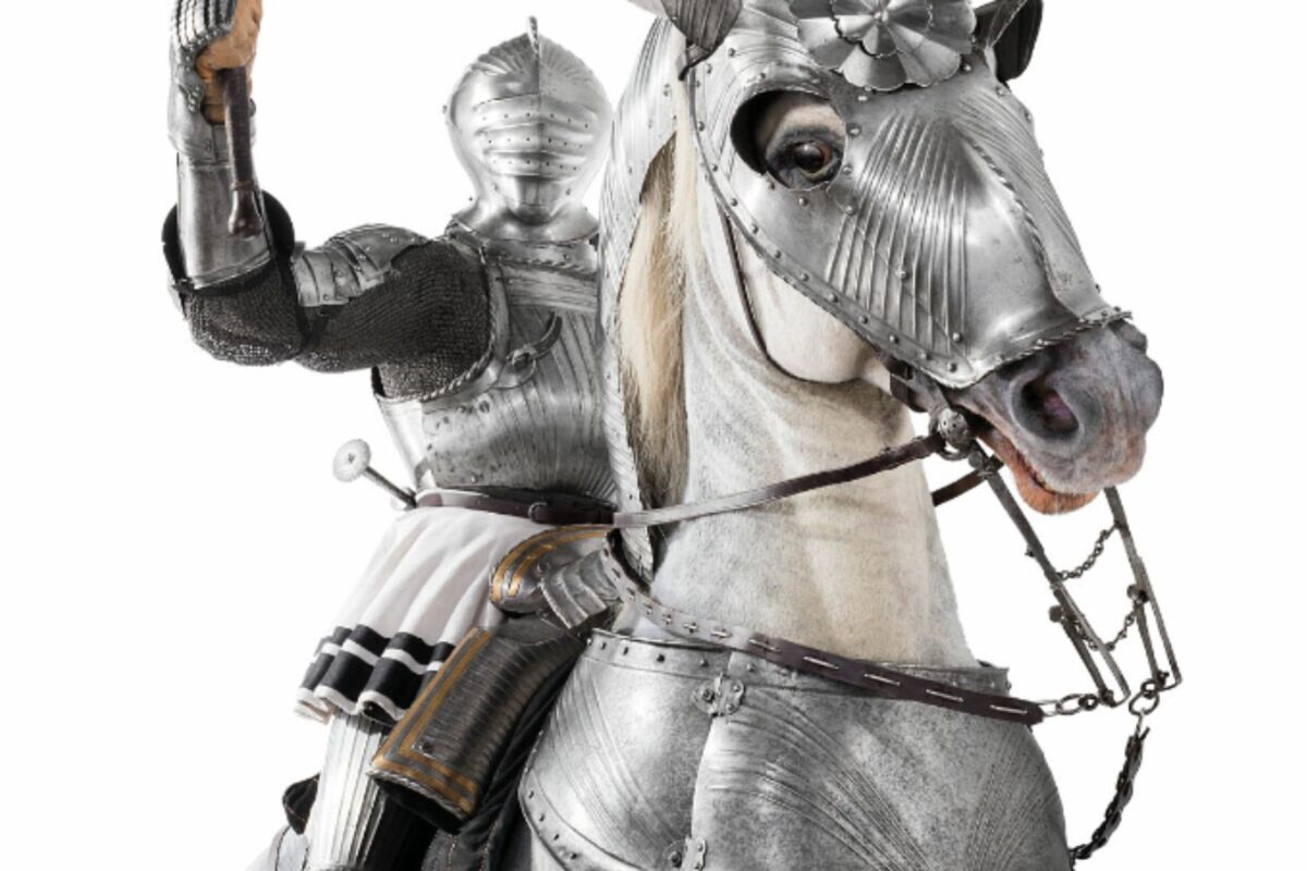 Going Postal Feature Postcard Armour of German Knight and horse. Field armor c 1520 Made in Nuremberg. Arts Institute Chicago