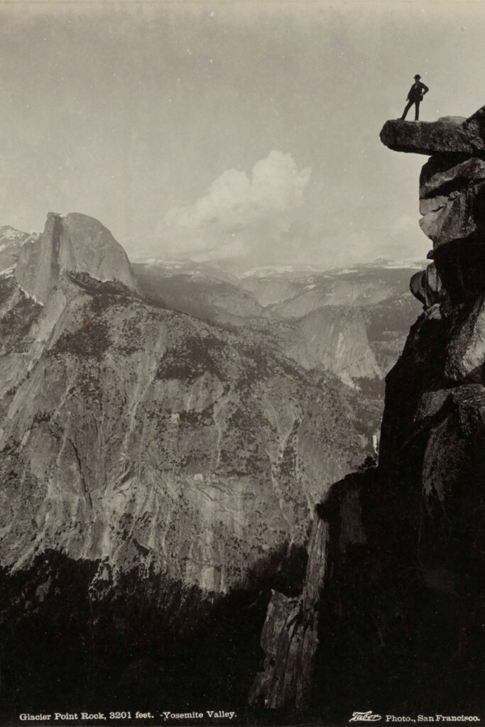 A postcard of Man on Glacier Point Rock, Yosemite Valley
Isaiah West Taber, ca. 1880