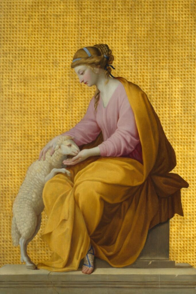 Eustache Le Sueur - Meekness, 1620. Meekness is one in a series depicting the eight Beatitudes, the ideal qualities Jesus identified in his Sermon on the Mount in the Bible. Public domain. Source: Art Institute Chicago.