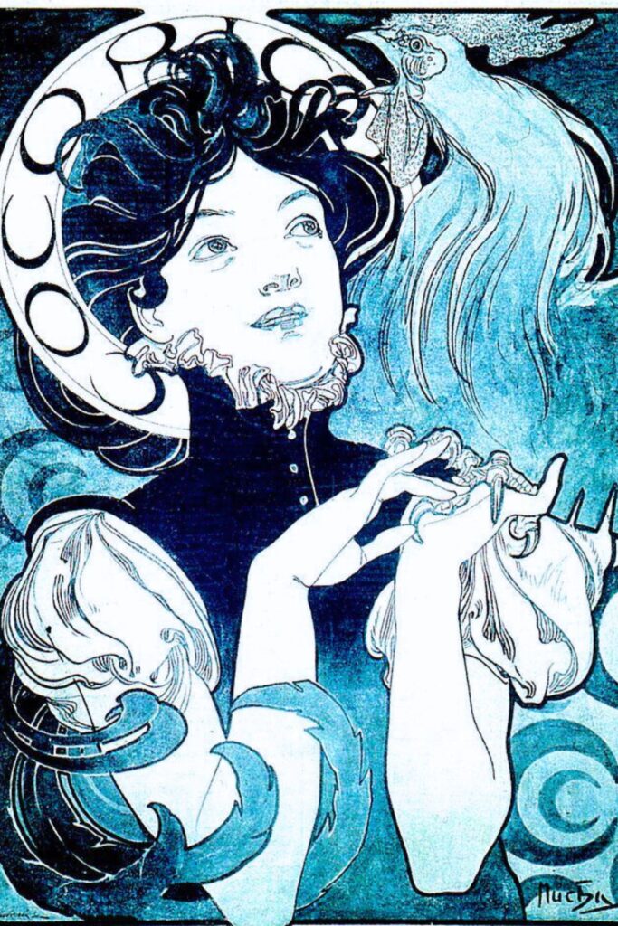 Cocorico n° 1 edition 31 December 1898, cover by Alphonse Mucha.