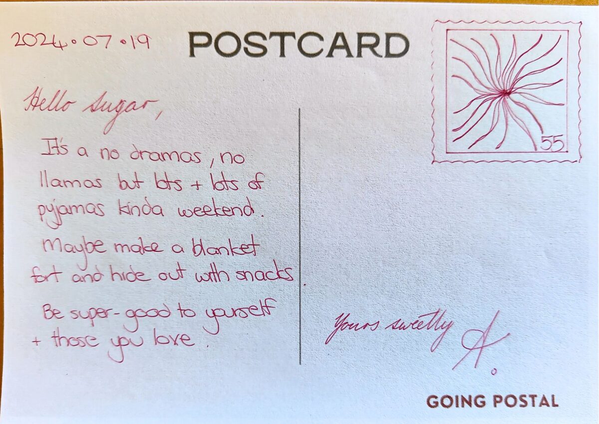 Going Postal Handwrtitten postcard from me to you 55