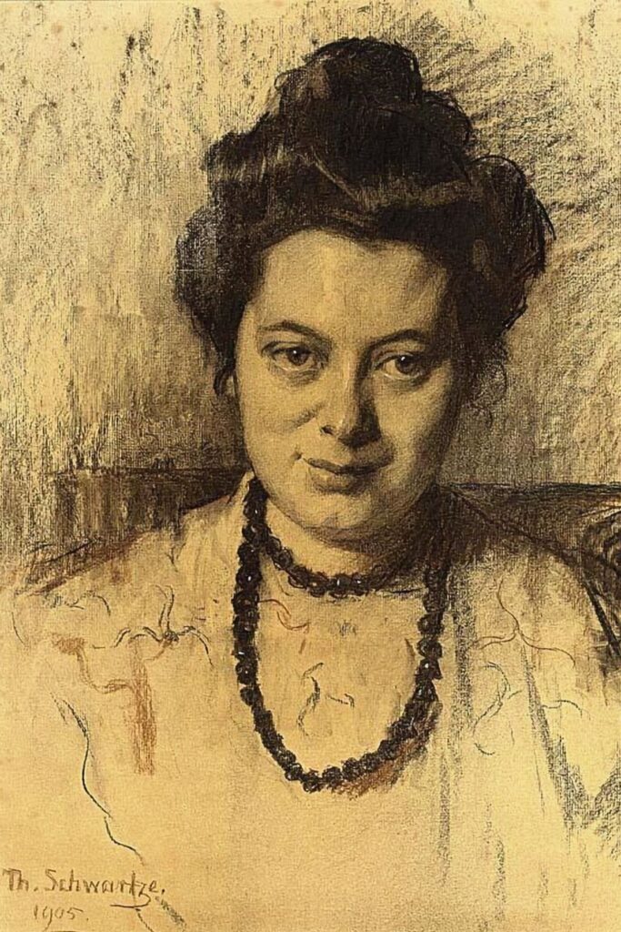 Portrait of Nelly Bodenheim - 1905 by Dutch Portrait Painter Thérèse Schwartze (1851–1918)